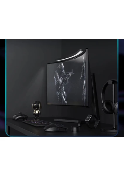 Yesnıce Curved Monitörü 24-27 Inch Işık Çubuğu Led Işıklar Göz Bakımı, Masaüstü 3 Kademeli