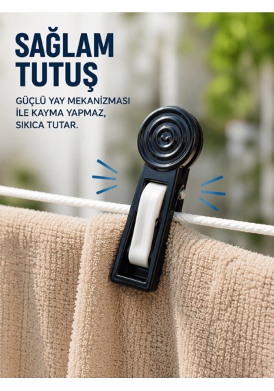 Beylini 10'lu Plastik Yaysız Mandal Çamaşır Kıyafet Eşya Asma Mandalı Renkli Premium Iz Bırakmaz Paslanmaz Süper Güçlü Çok Renkli