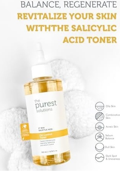 The Purest Solutions, Siyah Nokta Ve Gözenek Görünümü Önlemeye Yardımcı Salisilik Asit Tonik,yağlı Ve Karma Cilt, 200 Ml