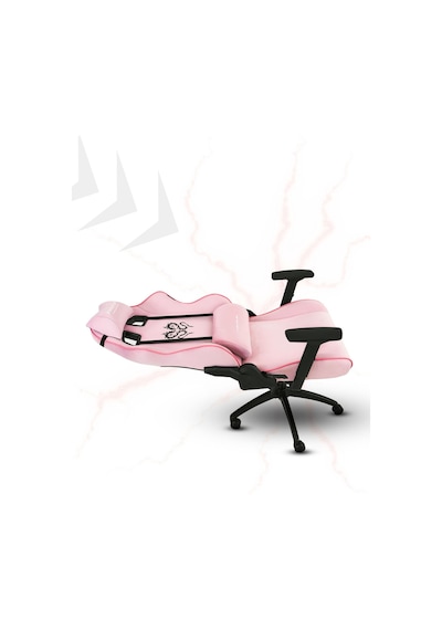 Rio Balerion Terletmez Kadife Kumaş Pembe Gaming Oyuncu Koltuğu -9 Beyaz