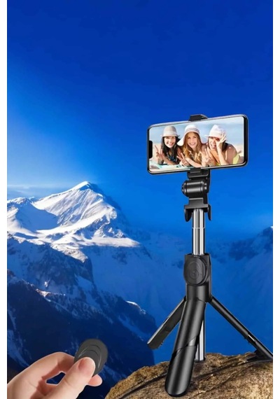Lb Selfie Çubuğu Tripod Kumandalı Telefon Tutucu Siyah
