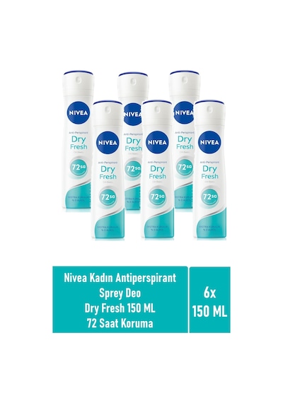 Nivea Dry Fresh 72 Saat Kadın Sprey Deodorant 6 x 150 ML