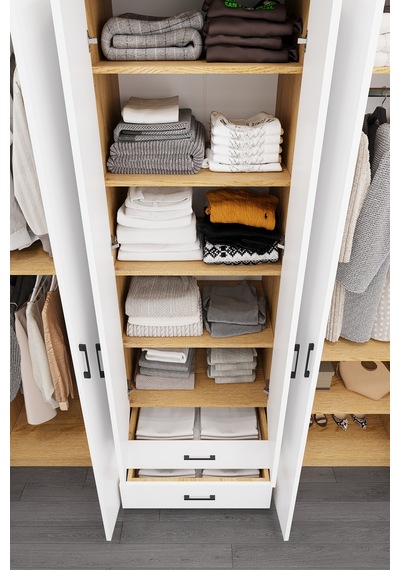 Asra Trend Lüks 6 Kapaklı Çekmeceli Gardırop %100 Mdf Askılı Aynalı Düzenleyici Elbise Dolabı G-05 Karina - Beyaz Asra Trend Lüks 6 Kapaklı Çekmeceli Gardırop %100 Mdf Askılı Aynalı Düzenleyici Elbise Dolabı G-05 Karina - Beyaz
