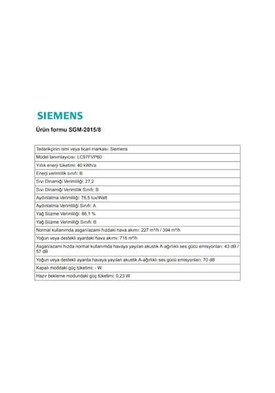 Siemens iQ700 LC97FVP60 Duvar Tipi Davlumbaz