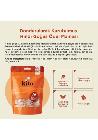 Freeze Dried Hindi Göğüs Köpek Ödül Maması%100 Doğal, Glutensiz 30 Gr Dog Treat