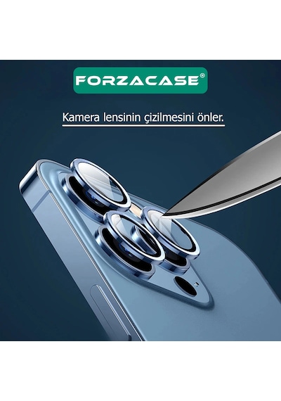 Forzacase Apple Uyumlu iPhone 17 Pro Max İle Kamera Camı Lens Koruyucu Halka Seti - Fc381 Lacivert