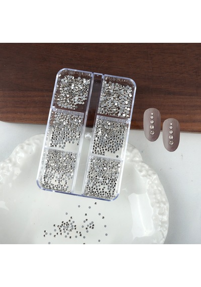 6lı Mini Boy Parlak Kristal Görünümlü Tırnak Süsleme Taşları 6 Boy Nail Art Süsleme Taşları Wn-532