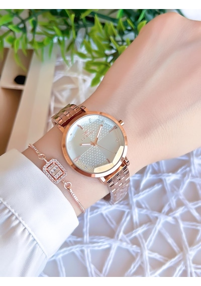 Ferro Rose/gold Renk Kararmaz Renk Atmaz 3 Atm Özel Tasarım Kadın Kol Saati Efl21252c