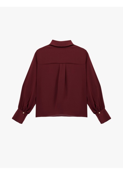 Koton Regular Fit Klasik Yaka Düğmeli Uzun Kollu Gömlek Bordo 6sak60235uw Bordo