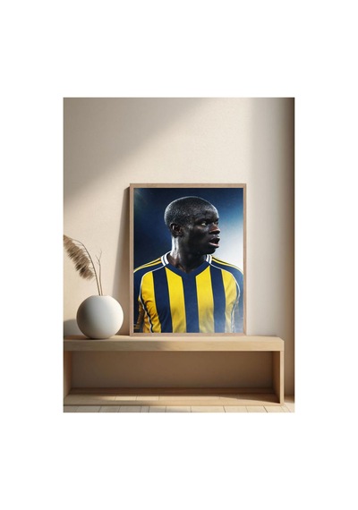 N'golo Kante Doğal Ahşap Çerçeveli Dekoratif Tablo Çok Renkli - 841873948 Çok Renkli