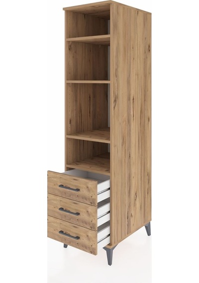 Kronos Dolap 4 Raflı 3 Çekmeceli 44x59x182 Çam-çam Atlas Çam