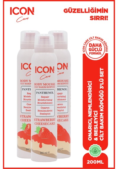 Icon Cilt Bakım Köpüğü Strawberry & Cheesecake 3'lü Set