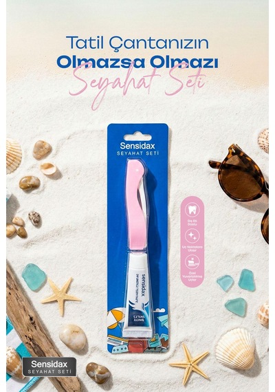 Sensidax Seyahat Seti-diş Fırçası Pembe- Hassas Dişler İçin +10 Ml Diş Macunu