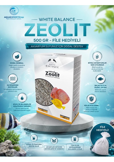 Akvaryum Filtre Malzemesi - Zeolit - Su Berraklaştırıcı Ve Koku Giderici - 500 Gr - File Hediyeli