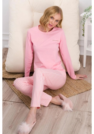 Pierre Cardin 8766 Kadın Pijama Takımı Pembe Kutulu V2 Pembe