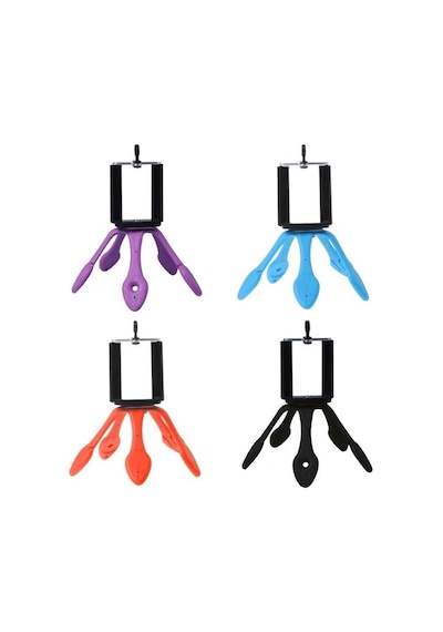 Esnek Kıvrılabilir Elastik Mini Ahtapot Tripod Stand-Kırmızı