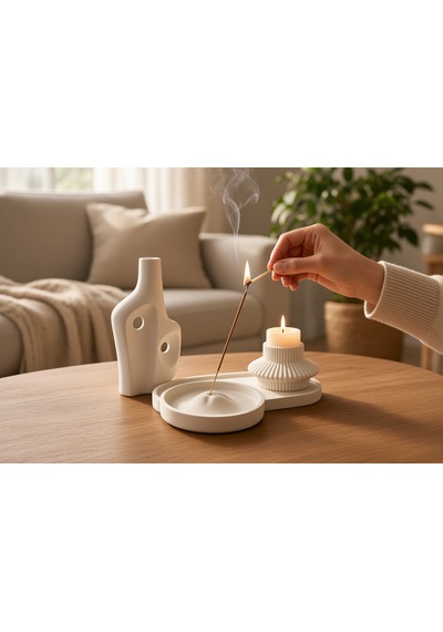 Nakkaş Home Dekoratif Mum Ve Tütsülük Obje - M7 Modeli Beyaz
