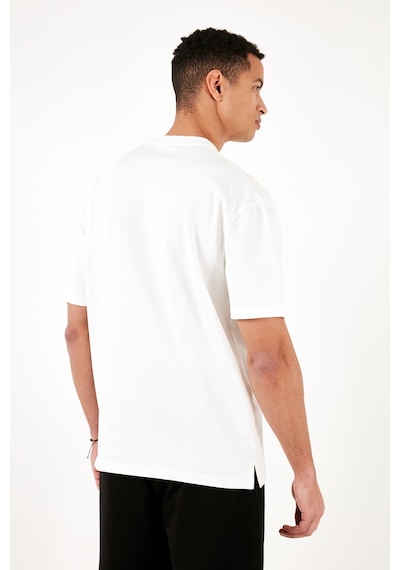 Buratti Pamuklu Bisiklet Yaka Relaxed Fit Basic Erkek T Shirt 5902610 Ekru
