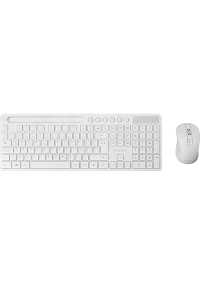 Everest Km-730 Beyaz Kablosuz Klavye Mouse Seti Optik
