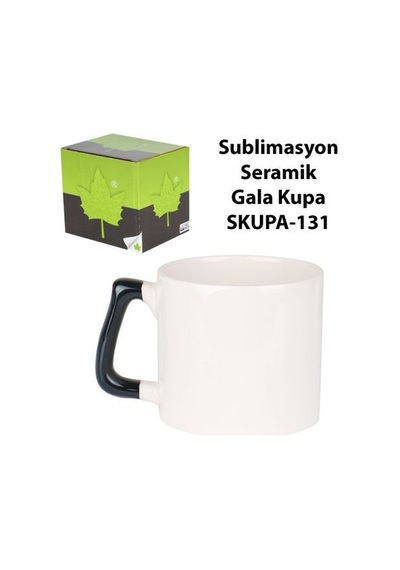 Sublimasyon Siyah Kulplu Seramik Gala Kupa - Kutulu