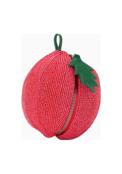 Staud Campari Beaded Bag, Mini Çapraz Askılı Boncuklu Çanta, Şık Ve Göz Alıcı Omuz Çantası Kırmızı