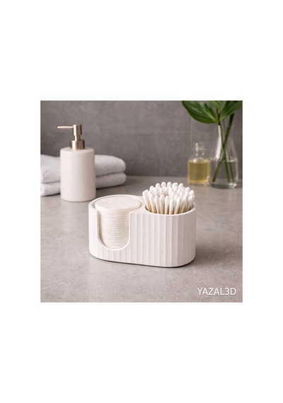 Pamuk Ve Kulak Çubuğu Organizeri, Banyo Düzenleyici Pamukluk Beyaz - 855339399 Beyaz