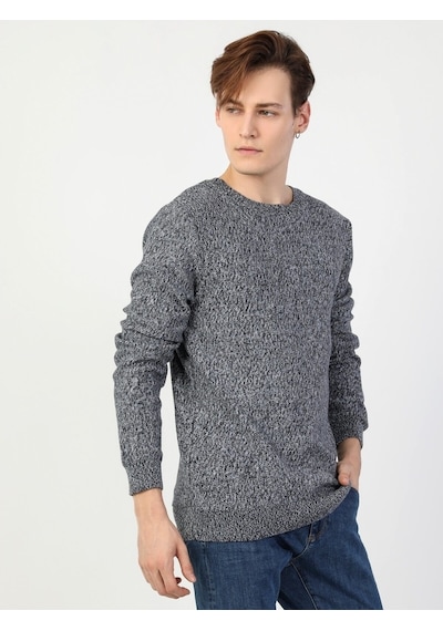Colin's Slim Fit Erkek Mavi Kazak CL1046303_Q1.V1_BLM