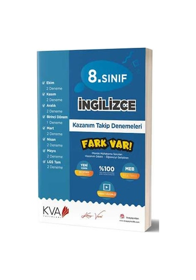 8. Sınıf İngilizce Kazanım Takip Denemeleri -  KVA Yayınları