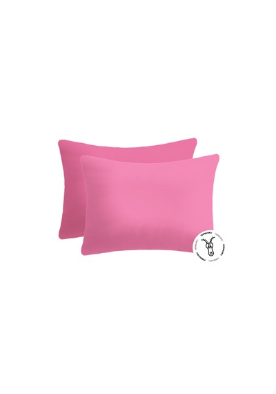 %100 Pamuklu Fermuarlı Yastık Kılıfı 50x70 2 Adet Pembe