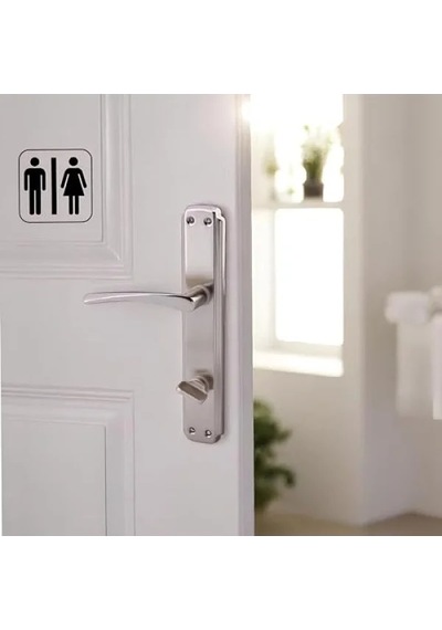 Kilitlenebilir Wc Banyo Kapı Kolu - Nikel İnox, Sağa Sola Uygun