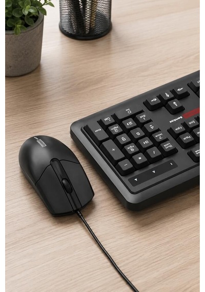 Premium Kablolu Q Klavye Mouse Seti Km290 Siyah Bağlantı Ofis Günlük Diğer