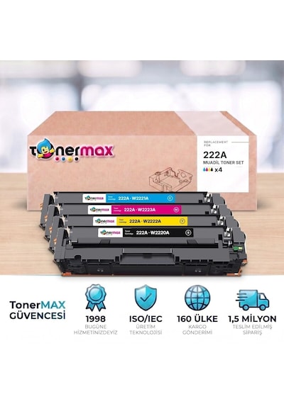 Hp Laserjet Pro 3203dn 222a Cmyk Uyumlu Toner Seti Çipli 4 Renk