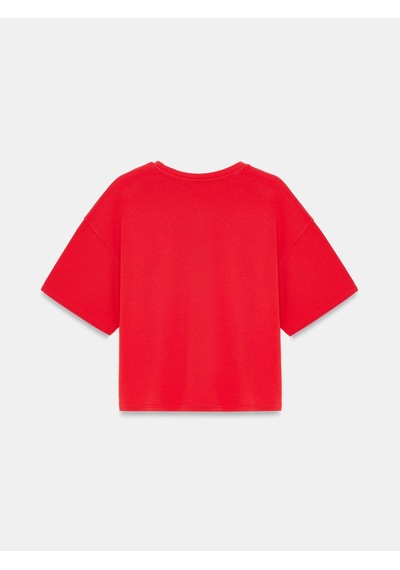 Dilvin 31017 %100 Pamuk Basic T-shirt-kırmızı