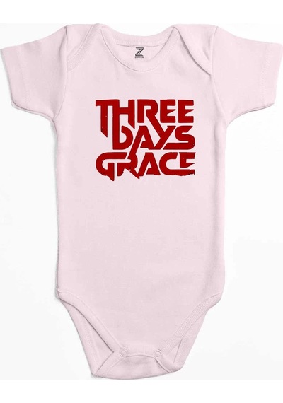 Zepplin Giyim Three Days Grace Text Pembe Bebek Body Zıbın