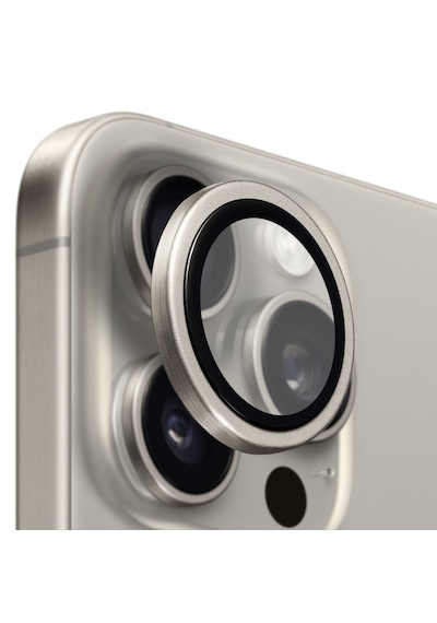 Buff Apple Uyumlu iPhone 16 Pro Max / 16 Pro Titanyum Lens Koruyucu Gray