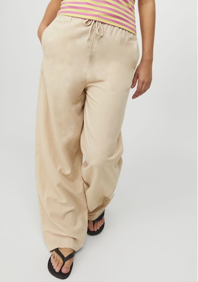 Jack & Jones Kadın Rahat Kalıp Keten Pantolon - Flora 12249649 Cement Bej