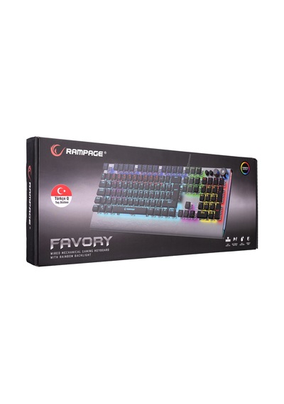 Rampage KB-R210 Favory Kristal Blue Switch Kablolu Rainbow Mekanik Oyuncu Klavye