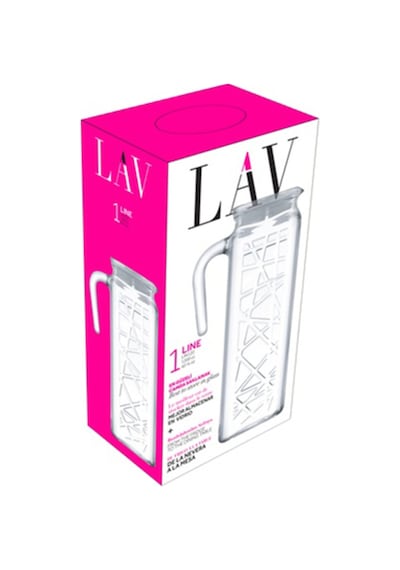 Lav Line Cam Sürahi Tekli 1,2 L Kulplu Beyaz Plastik Kapaklı