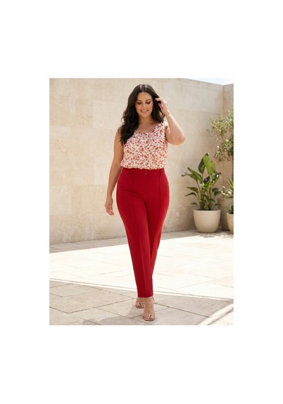 Hanezza Çiçek Desenli Organze Bluz Kırmızı - 906197700 Kırmızı
