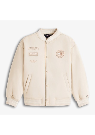 Tommy Hilfiger Padded Graphic Bomber Çocuk Ceket Kb0kb10079 Bej