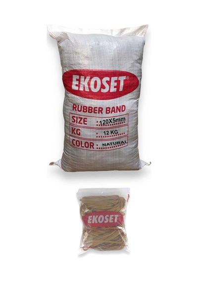 Ekoset 12 CM Kalın Paket Lastiği 120 x 5 MM 12 KG