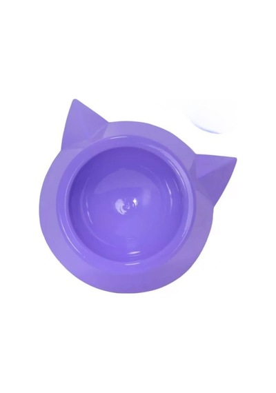 Plastik Tekli Kedi Mama Ve Su Kabı - Mor