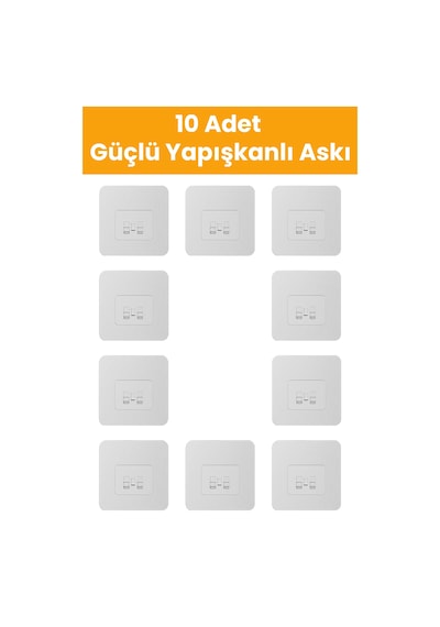 Süper Güçlü Yapışkanlı Banyo Askısı Yedek 10 Adet Stecer Raf Tutucu Askı Turuncu Diğer