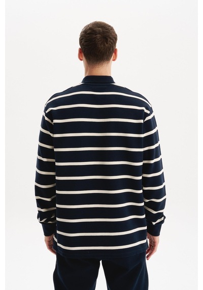 AR-MA Arma Erkek Regular Fit Çizgili %100 Pamuk Ringel Ottoman Kumaş Polo Yaka Ribanalı Sweatshirt K30554952502 Lacivert AR-MA Arma Erkek Regular Fit Çizgili %100 Pamuk Ringel Ottoman Kumaş Polo Yaka Ribanalı Sweatshirt K30554952502 Lacivert