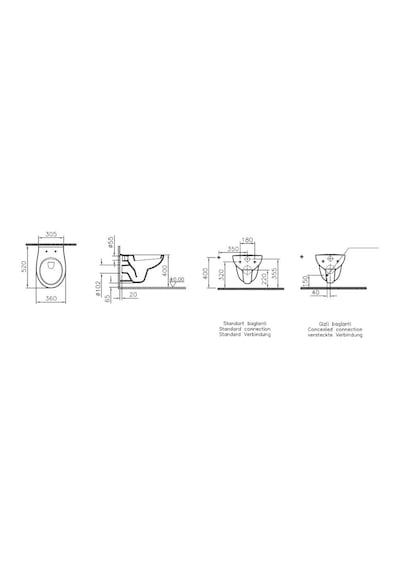 VitrA Arkıtekt Asma Klozet + VitrA Yavaş Kapak + VitrA Gömme Rezervu
