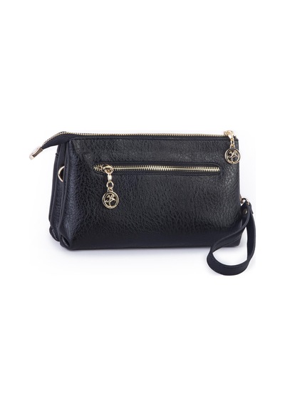 Nas Bag Kadın Çapraz Ve Clutch Çanta Bilek Ve Çapraz Askılı 24x15 Cm Siyah Victoria