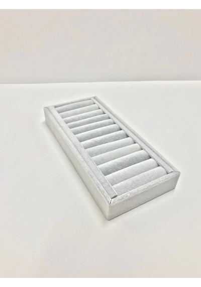 Yerli Üretim Süet Kumaş Gri Renk 25 Cm / 11,5 Cm Kelepçe-bileklik Sergileme Standı Çok Renkli