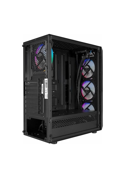 Everest Flat Mesh 4x12 CM RGB Fanlı Bilgisayar Kasası Siyah