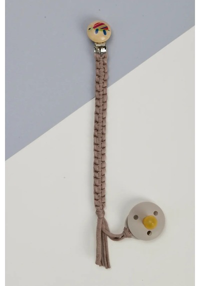 E&f Store El Örmesi Doğal Ahşap Emzik Askısı - Kaplumbağa - Kahverengi