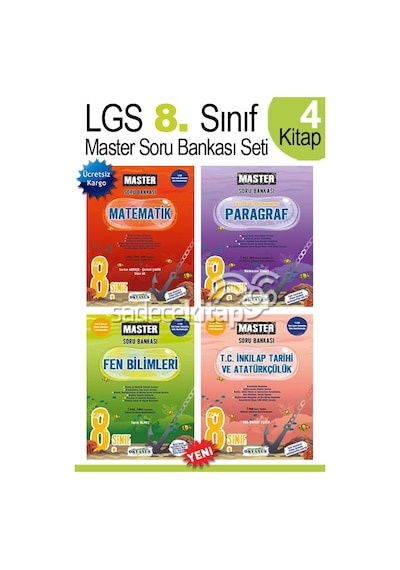 Okyanus Yayınları 8. Sınıf LGS Master Soru Bankası Seti 4 Kitap
